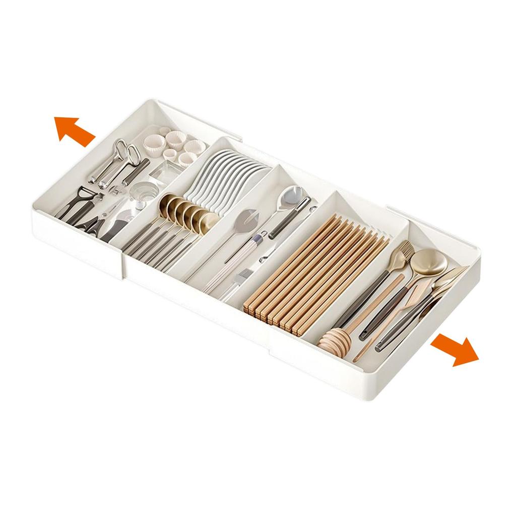 Adjustable Cutlery Storage Box with Extendable Cutlery Expandable Easy To Removable Kitchen Storage Case for Small Items and Kitchen Tools X 27cm X