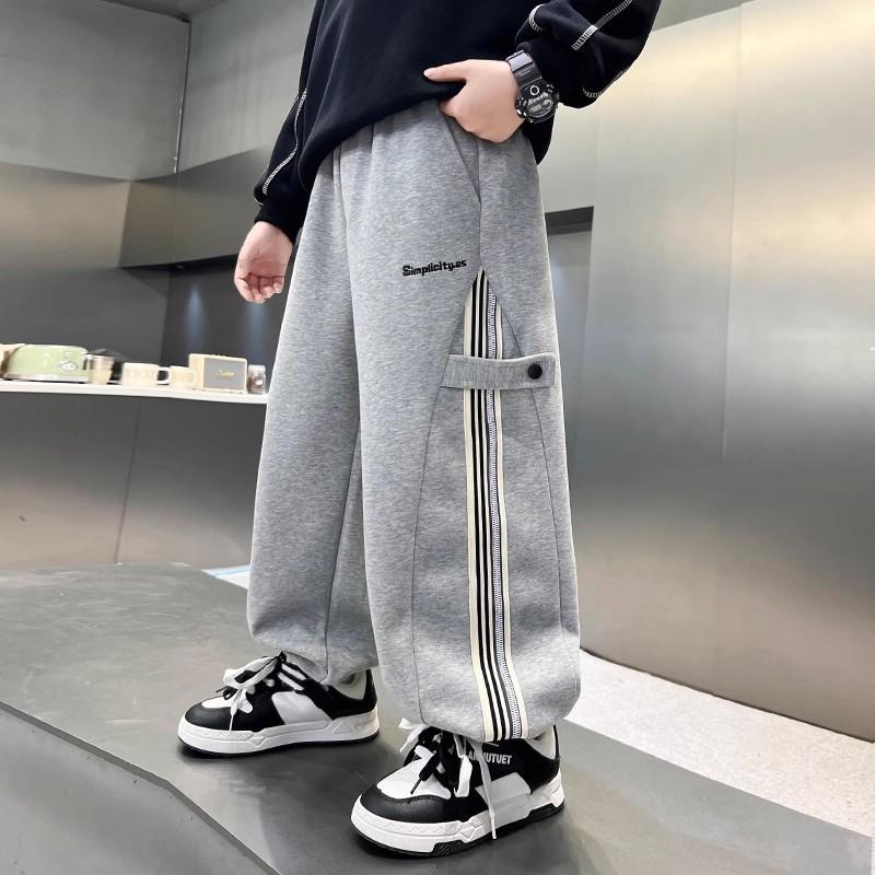 

Осінні Штани Кежуал для Хлопчиків Великого Розміру, Дитячі Вільні Бавовняні Спортивні Штани, Штани для Дітей, Весняний Дитячий Одяг 150 сірий