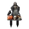 Halloween Garden Stake 2D Flat Pumpkin Man Decoration Outdoor Skeleton Decorative Stake for Lawn Yard Patio Decor