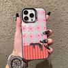 Pink Flower And Black Cats Laser Phone Case for iPhone 15 14 Pro Max Plus 17 16 Pro Max 13 Mini 12 11 Pro Max Shockproof Covers