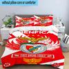 Set Biancheria da Letto Stampato 3 Pezzi Club di Calcio Benfica Chiusura Copripiumino Include 1 Copripiumino & 2 Federe Set Biancheria da Letto Decorazioni per la Casa Regali