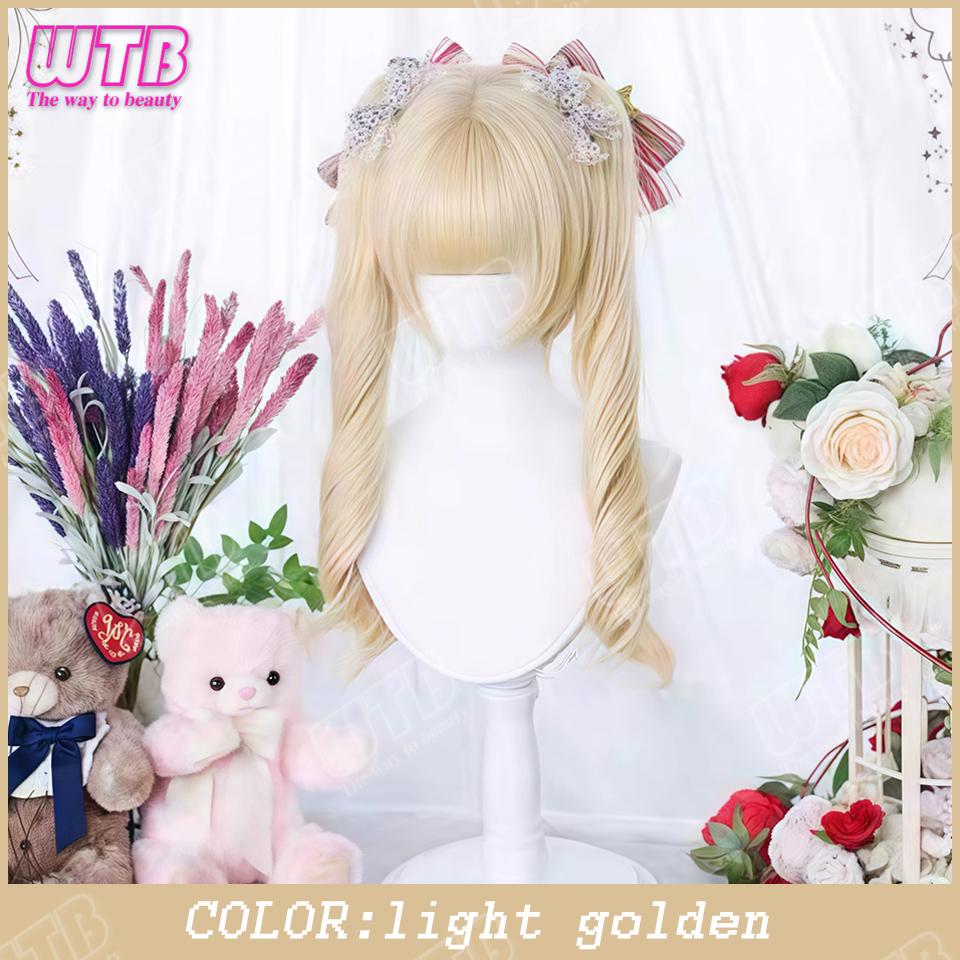 Double Ponytail Synthetic Wig For Women Lolita Clip-on Style Double Ponytail Wig Suitable For Role Playing Christmas Halloween