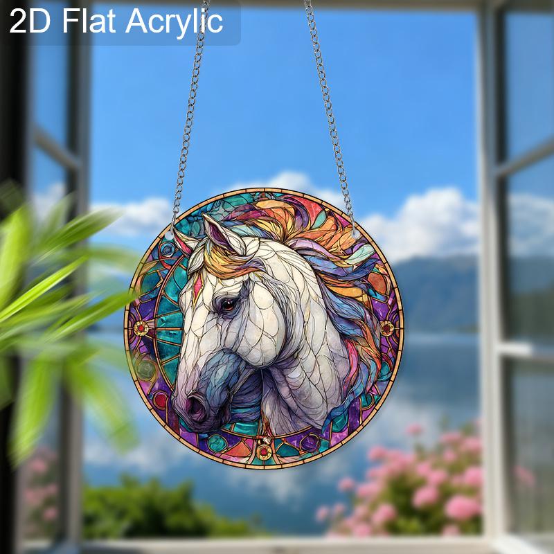 Acrylic Colorful Unicorn Suncatcher Stained Glass Effect Window Hanging Ornament Unicorn Lover Gifts