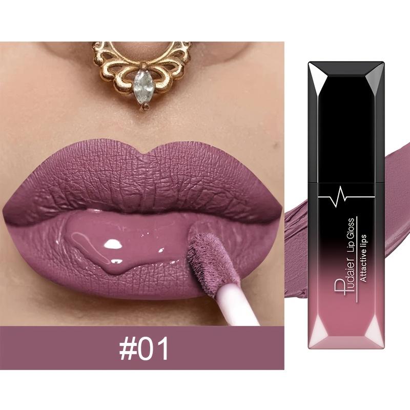 Matte Liquid Lipstick  - Waterproof, Matte & Glossy, Nude To Red Hues - Long-lasting, Hydrating Formula - Waterproof Matte Velvet Lip Tint 01