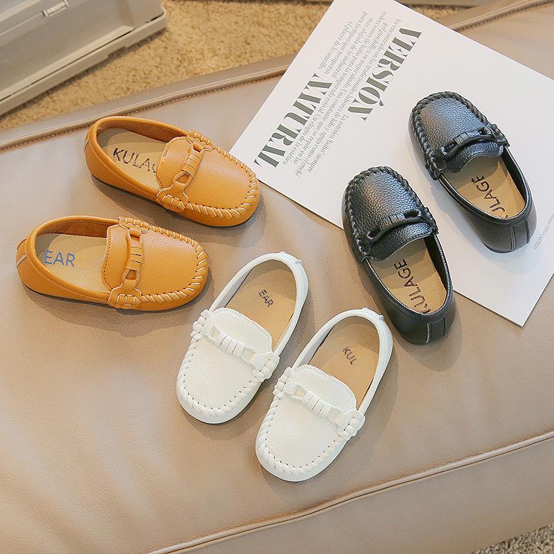 British Style Soft Sole Leather Slip-On Shoes for Boys - Autumn 2022 Trend