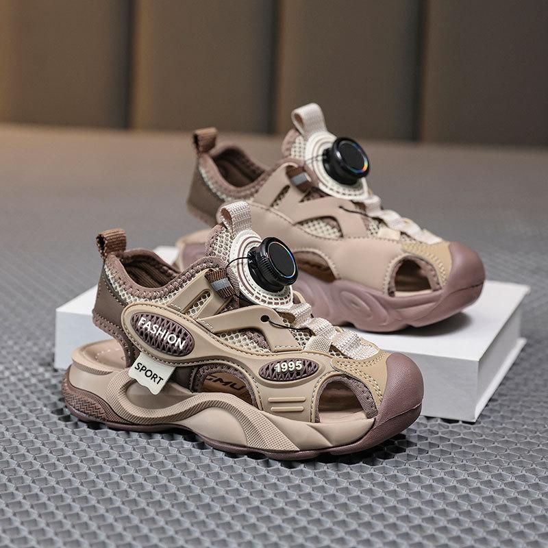 

Baotou sandals for boys 2025 summer new children s soft-soled sports sandals non-slip summer beach shoes for men 31 хаки