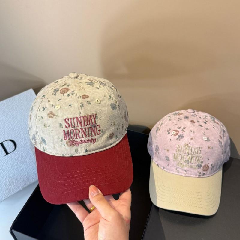 2026 Colorblock Floral Baseball Cap High Quality Casual Sun Hat Women