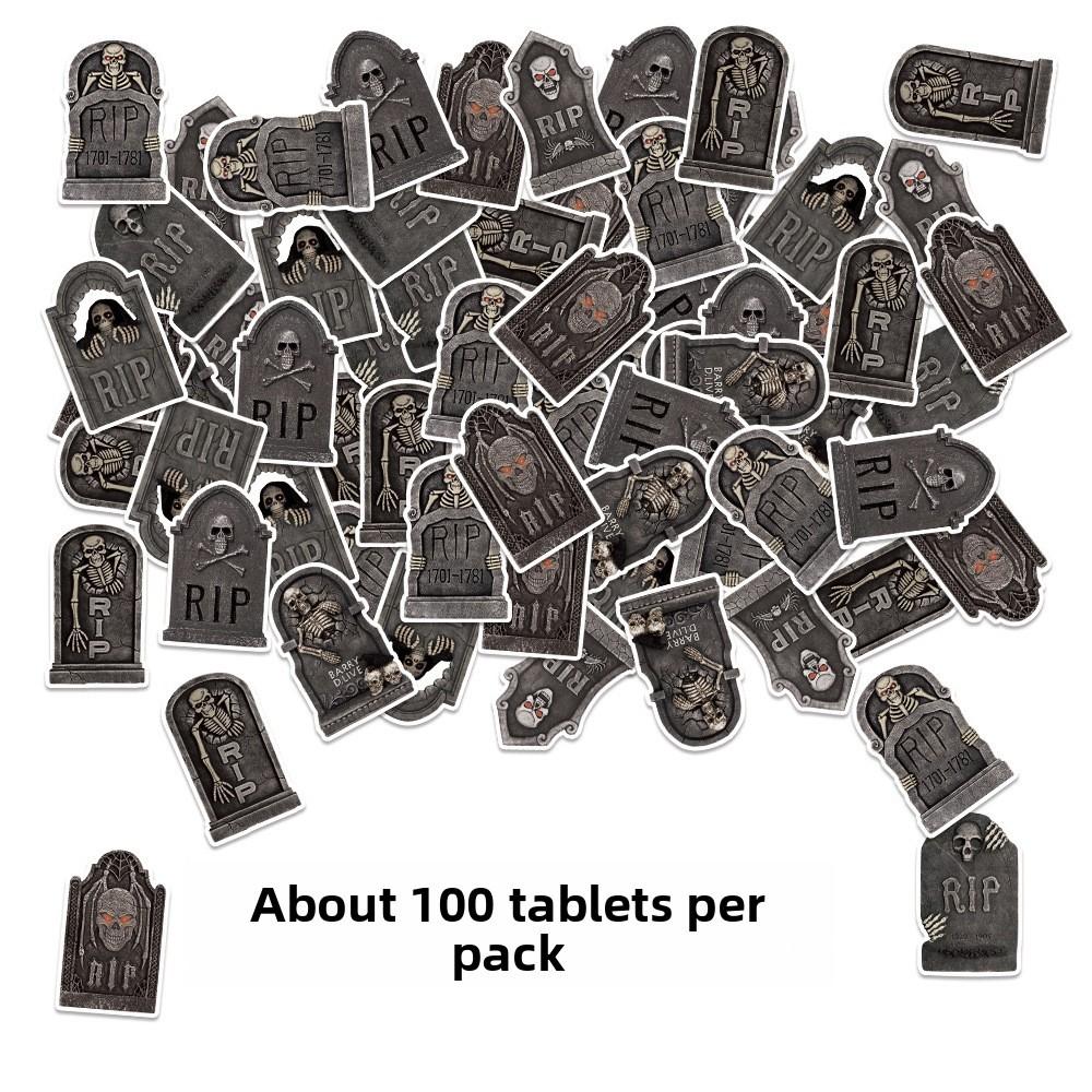 Tombstone Skeleton Theme Confetti Halloween Party Decoration Throwing Props