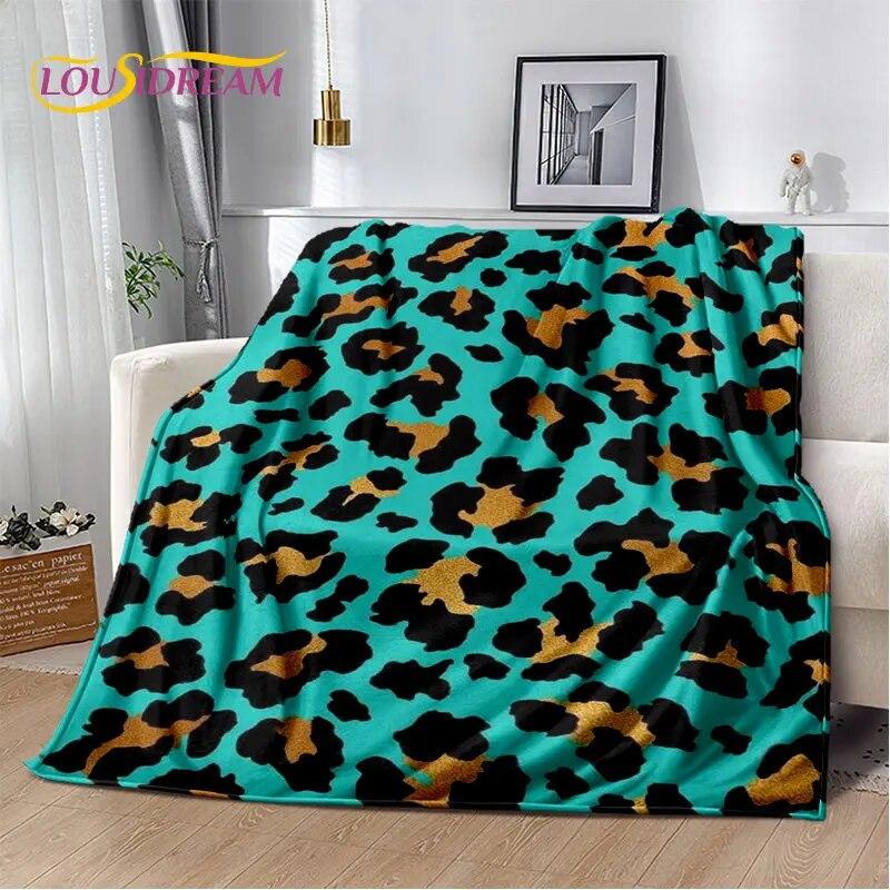 3D-Wild-Leopardenmuster-Serie, weiche Plüschdecke, Flanelldecke, Überwurf, Decke für Wohnzimmer, Schlafzimmer, Bett, Sofa, Picknick-Abdeckung, Kinder