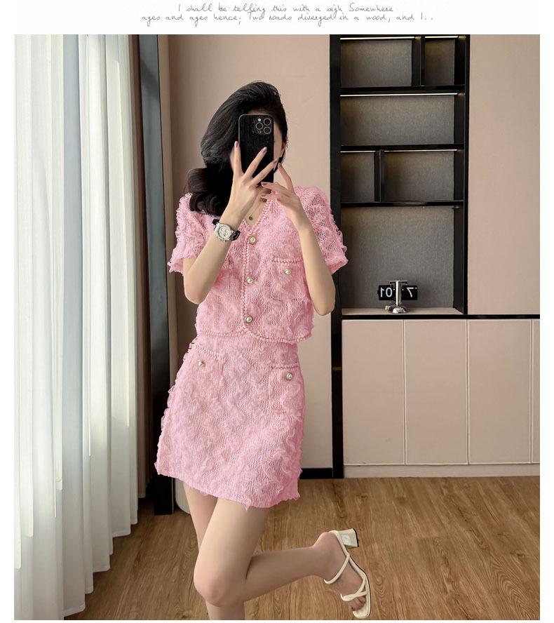 2026 Petite French Chic Apricot Lace Top & Skirt Set - Summer New Arrival