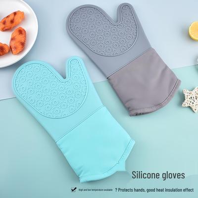 Verlängerte Hitzebeständige Silikonhandschuhe zum Kochen und Backen - Hochtemperaturschutz in Küche und Ofen