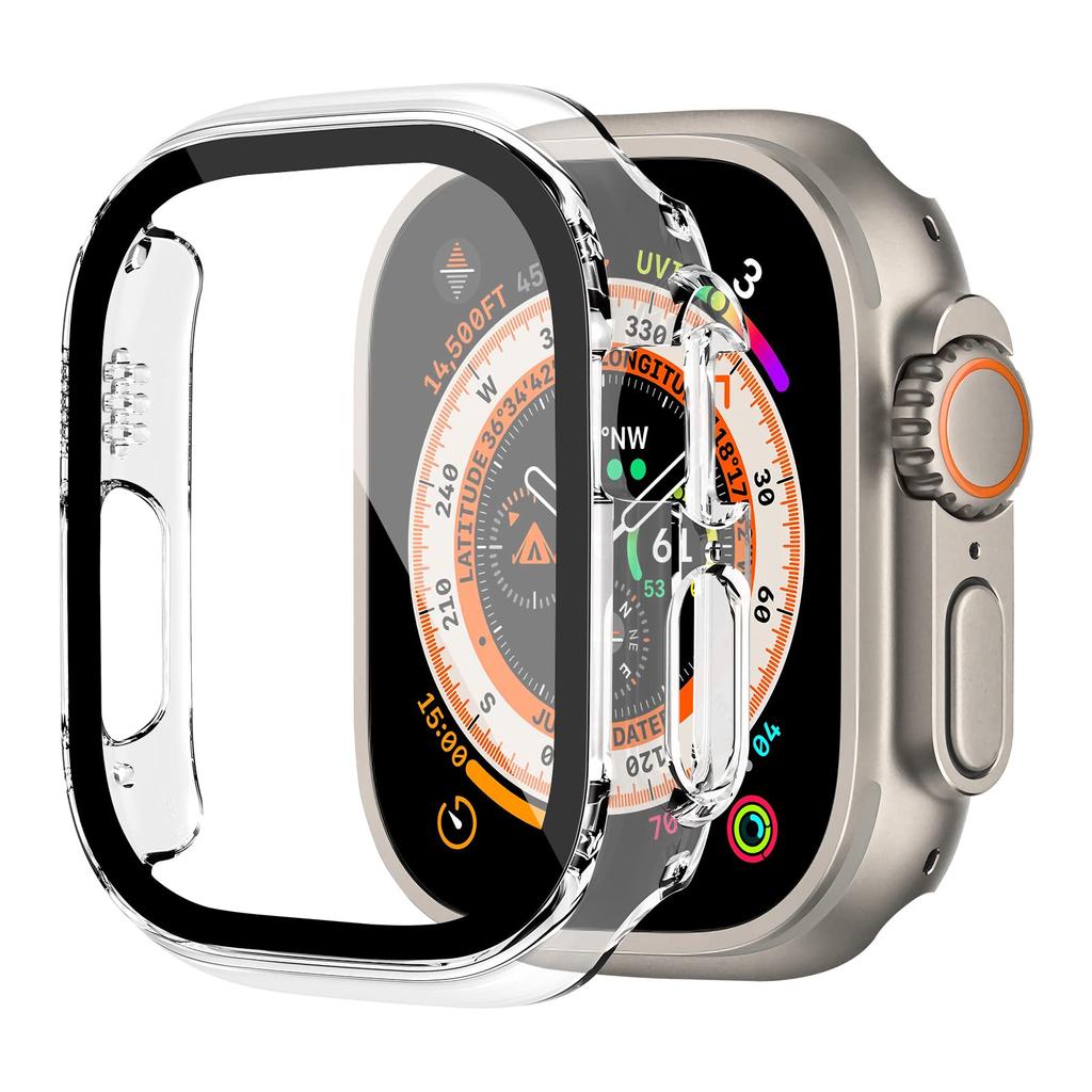 Glass+case For Apple Watch Ultra 2 3 49mm smartwatch PC Bumper+Screen Protector Tempered Cover iwatch series band Accessories