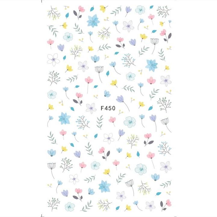 1pc 3D Nail Stickers Spring Summer Natural Flower Leaves Simulation Dried Flower Dragonfly Nail Applique Water Slides Decoration