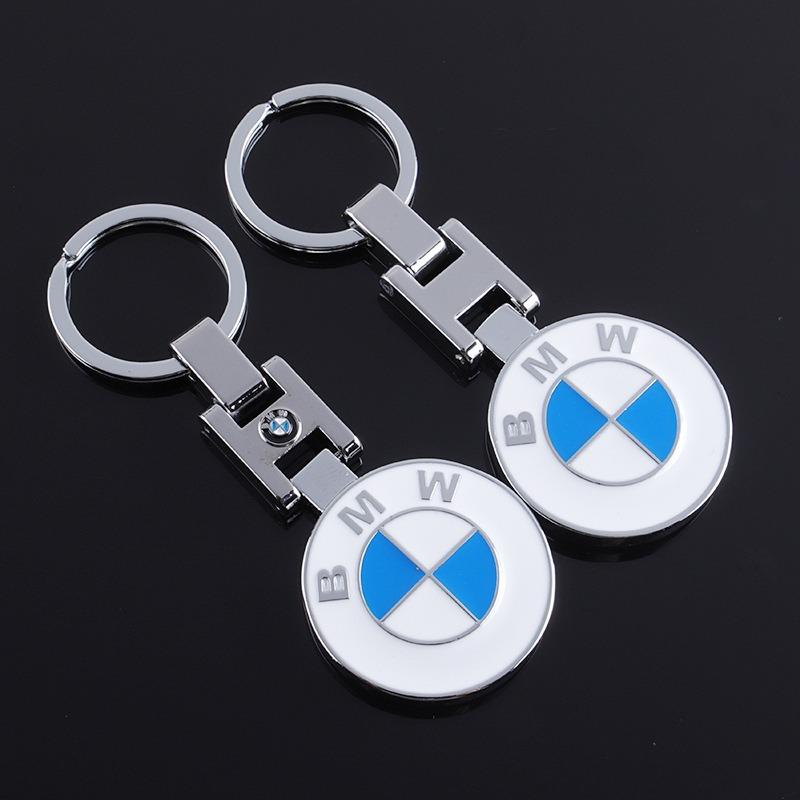 KJVF7 Metal Car Emblem Key Keyring White Key Chain For BMW Series X1 X3 X4 X6 E90 E91 I3 I4 F30 F48 F30 F10 E30 E34 F02 Accessories