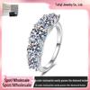 Moissanite Five-Princess Women's Ring – Stylish S925 Sterling Silver European & American Design