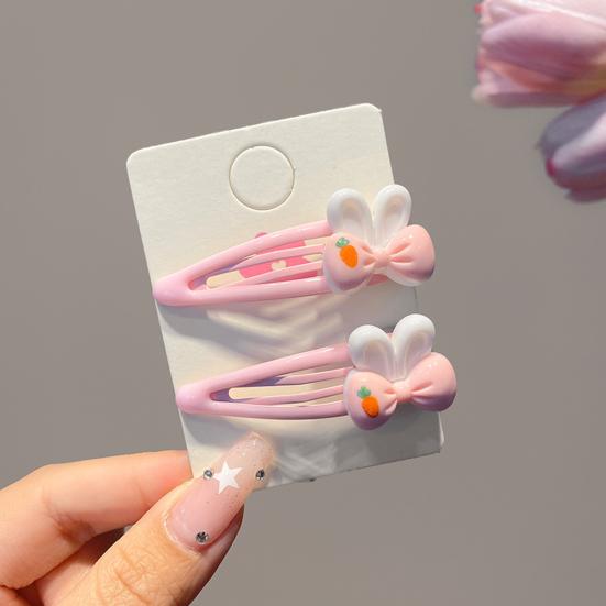 5 Stück Mädchen Haarspange Cartoon Hase Stern Dekor Haarspange Keine Kopfhaut Seitenpony Haarspange Kindliche Haaraccessoires