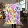 Pretty Cure Main Characters pattern Flannel Blanket, High quality Comfortable for All Seasons, Home Decor, Warmth and Comfort, Perfect for Gifts.