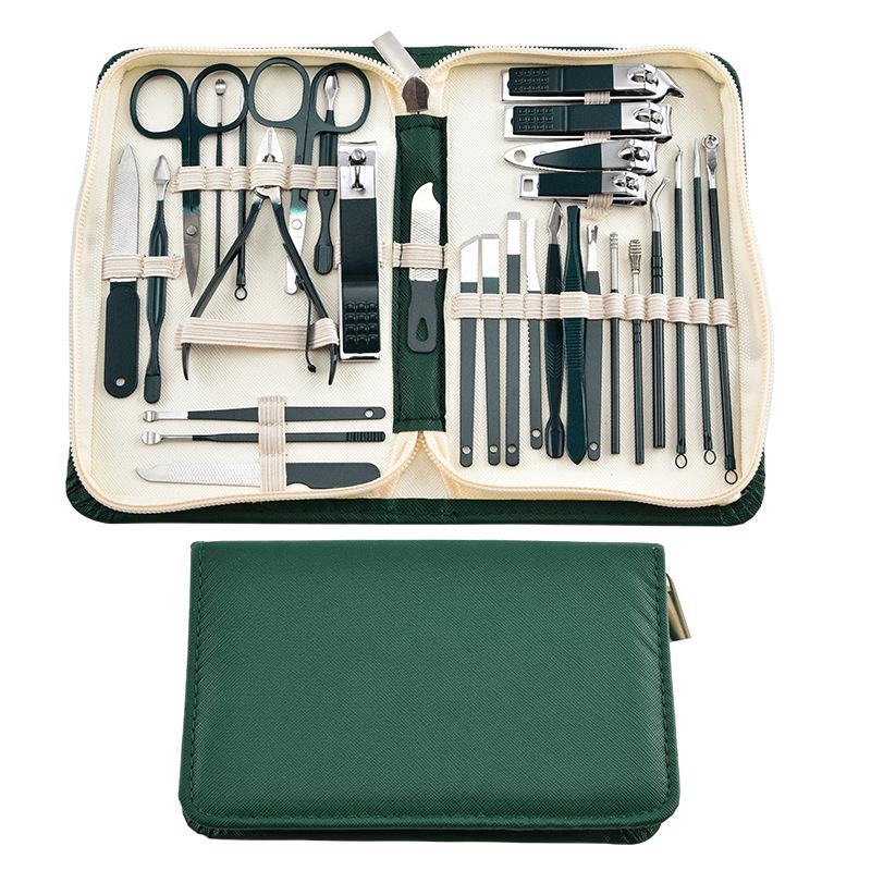 30-Piece Stainless Steel Manicure Kit: Multi-Functional Nail Clippers Set for Home Use