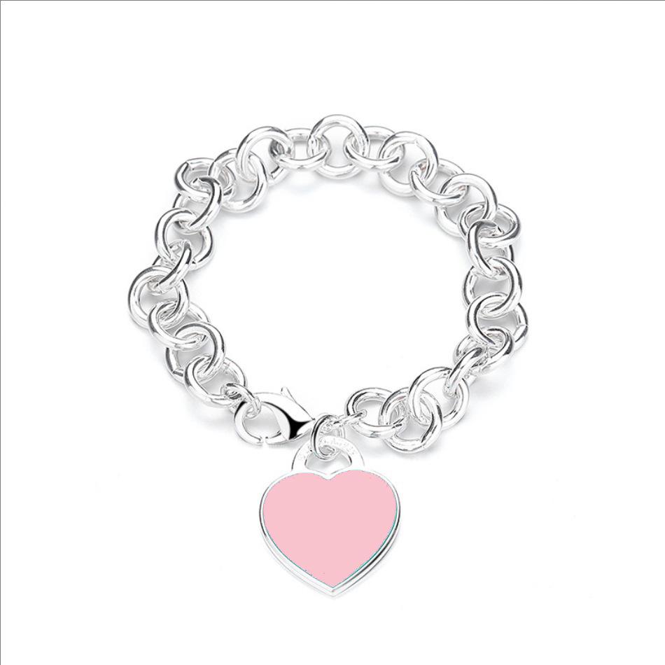 Classic Enamel Heart Bracelet for Women with Clasp Heart Pendant