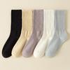 5/10 Pairs Comfortable Casual Women's Mid Calf Socks Autumn Length Socks Trendy Sports Socks Solid Color Versatile Cotton Socks Simple Women's Socks