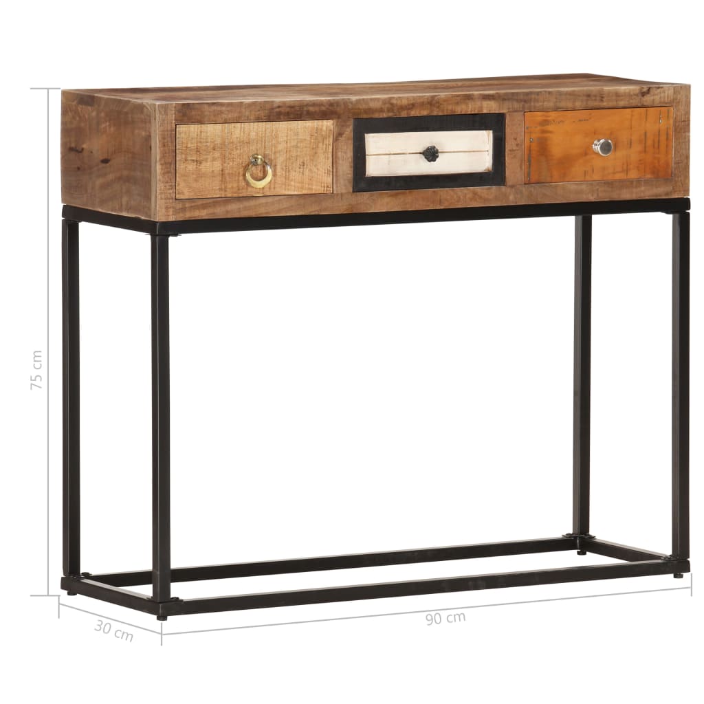 Golden Console Table 90 x 30 x 75 cm Solid Reclaimed Wood