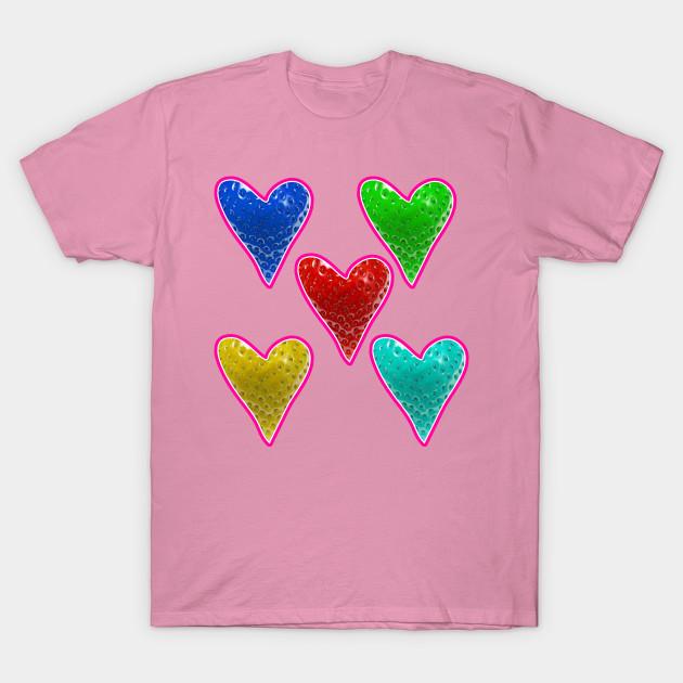 T Shirt Women Heart Strawberries Harajuku Print Kawaii Tshirt Summer Short Sleeve Female T-Shirt Top Tee