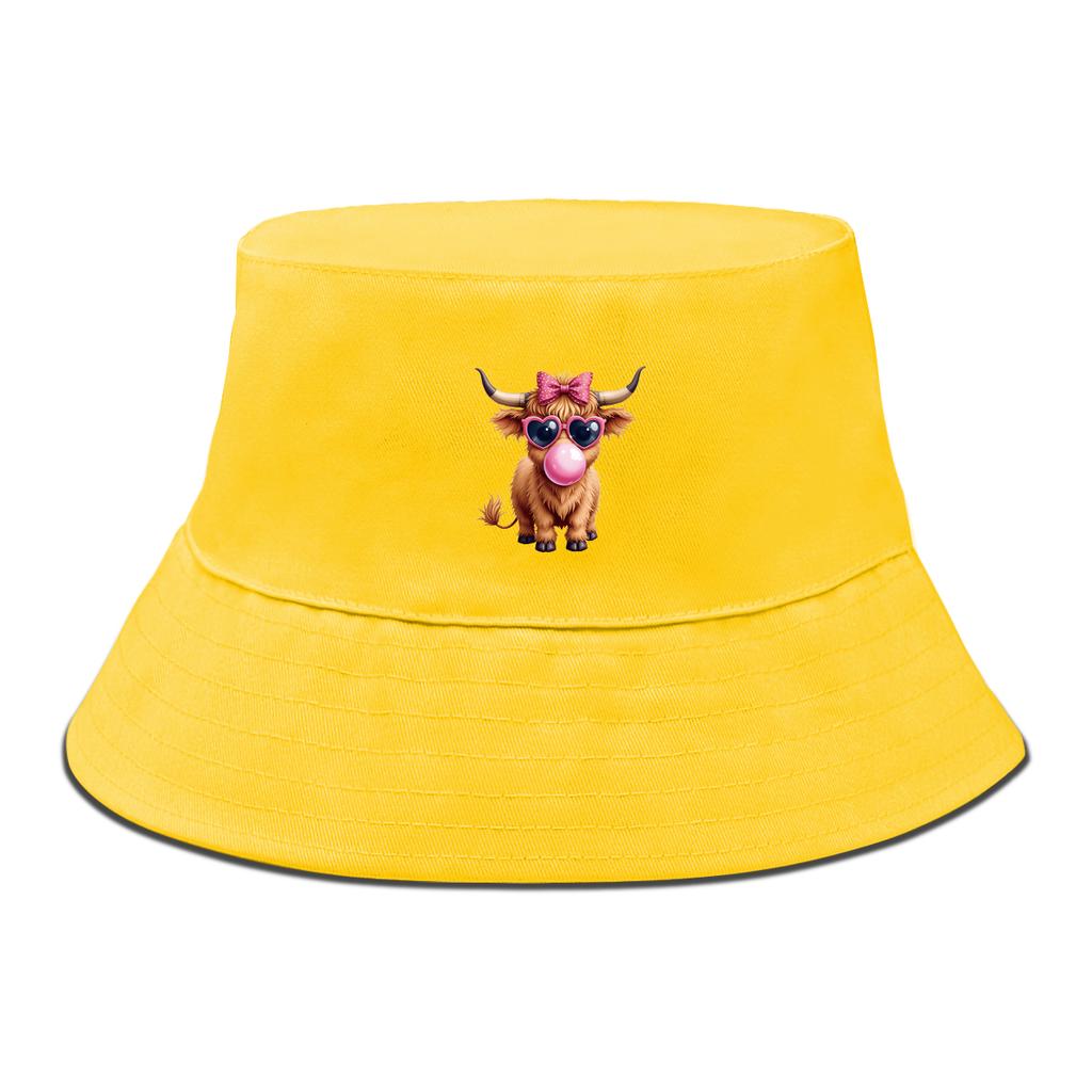 Lovely Small Yaks Bucket Hat Unisex Stylish Bucket Hats Suns-Protect Bucket Hat Woman Solid Color Sun Hat Perfect For Daily Wear