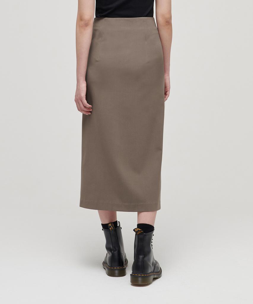 MUSINSA STANDARD WOMAN Women'S High-Waisted Slit Long Skirt [Dusty Beige]