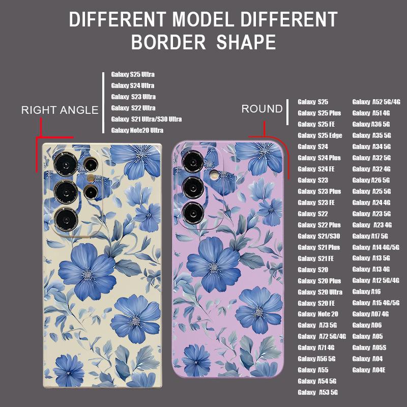 Schutzhülle mit Blumenmuster und Lanyard für Samsung Galaxy S23 S24 Ultra A55 A54 5G A56 S25 A53 A52 A14 A34 A15 A35 S20 FE S21 S22 Ultra Shockproof Capa