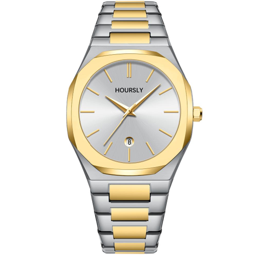 

Luxury men watches stainless steel round calendar quartz watch simple line dial business fashion men watches for daily life