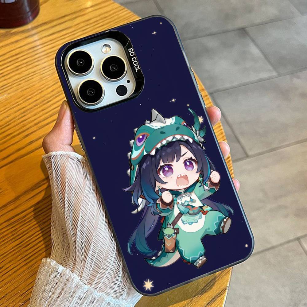

Genshin Fan-made Characters Phone Case For iPhone 16 17 15 14 12 13 Pro Max Black Candy Matte Shockproof Cover iPhone17air