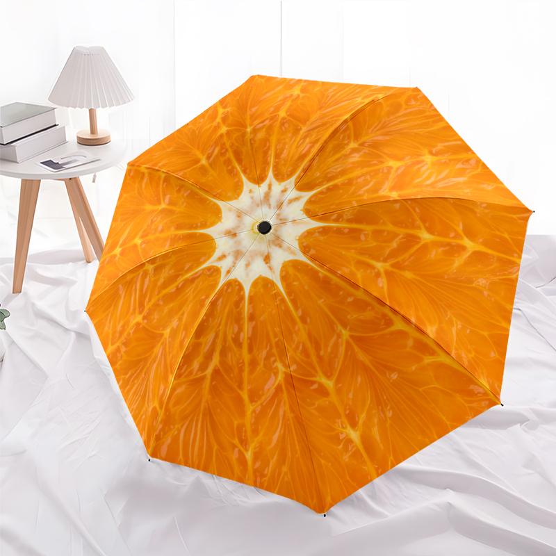1 PC Automatic Folding Umbrella -Some fruitsPattern,Portable & Foldable Design with 8 Ribs,Christmas Birthday Gifts