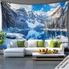 Blue Lake Forest Digital printing polyester wall tapestry suitable for use in living rooms bedrooms offices bars and party