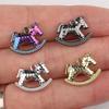 5Pcs Zinc Alloy Horse Charm Metal Electroplating Horse Charm Decoration Accessories DIY Keychain Jewelry Earring Bracelet