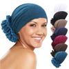 Soft Turban Hat Solid Color Pullover Hat Elegant Women's Hijabs  Women Headwear