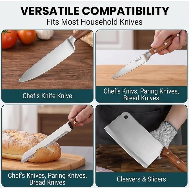 Electric Knife Sharpener,2026 New Automatic Kitchen Knife Sharpener with Safe Enclosed Sharpening Slots,Non-Slip Base,3-Speed 4-Stage System,(A3)