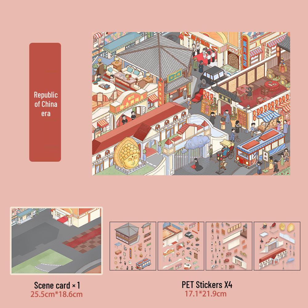 Micro Ink 3D Cartoon Decompression Stickers for DIY Miniature Scene Journals