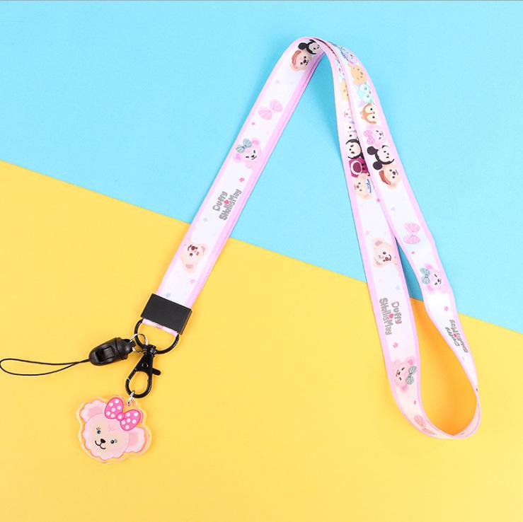 Creative Cartoon Phone Case Lanyard with Acrylic Pendant Keychain - Trendy Neck Hanging Accessory for Women