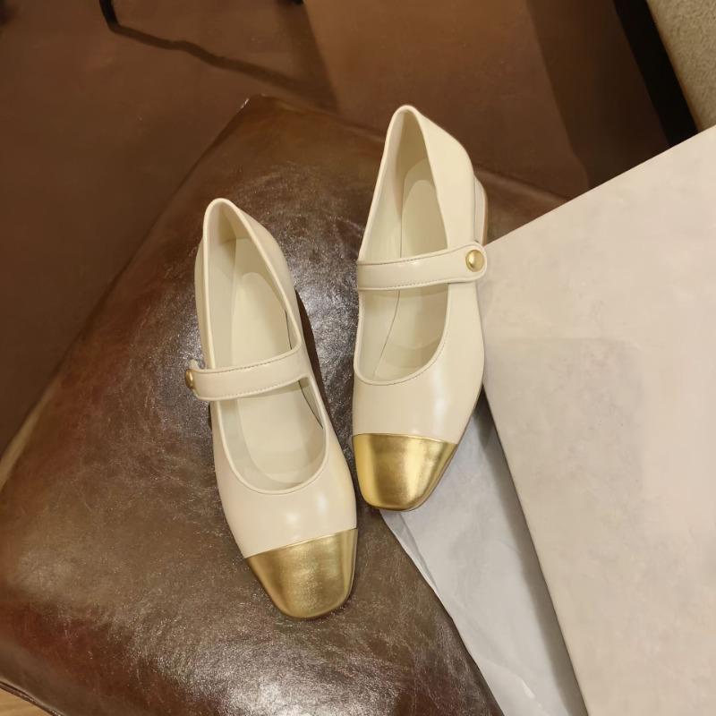 Sheepskin Version~ Round Head Color Matching with Mary Jane Shoes, Women's Gentle Single Shoes, Genuine Leather Shoes, Flat-soled Ladyshoes