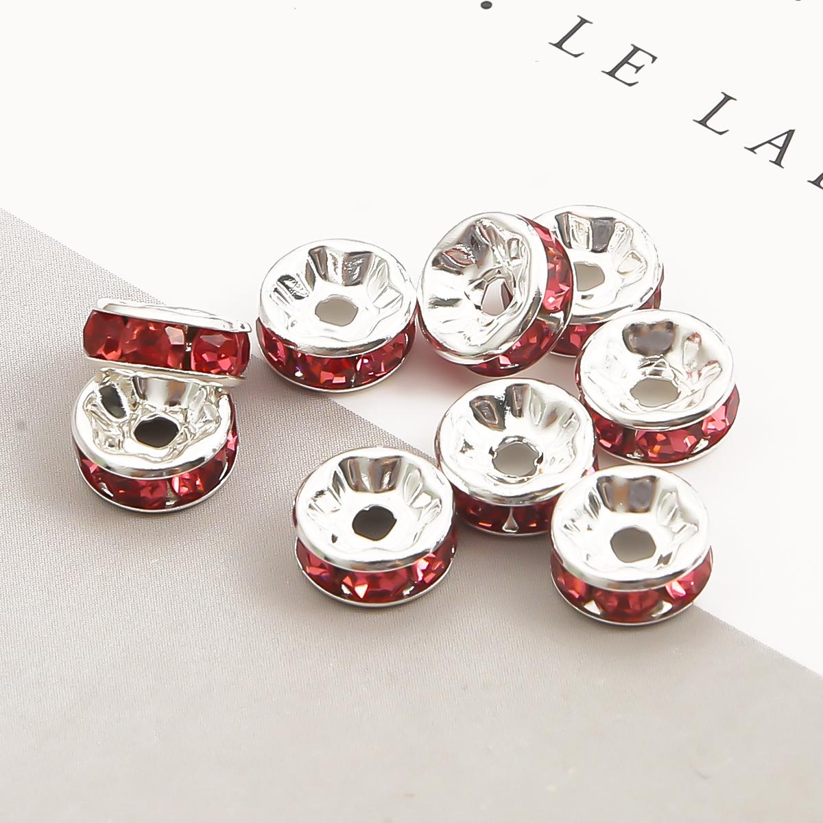 

50 шт. Металеве мідне кругле кругле кільце Філігранний шарм DIY Аксесуари Фурнітура Приладдя для виготовлення ювелірних виробів 4×2mm 1mm срібний/фуксія