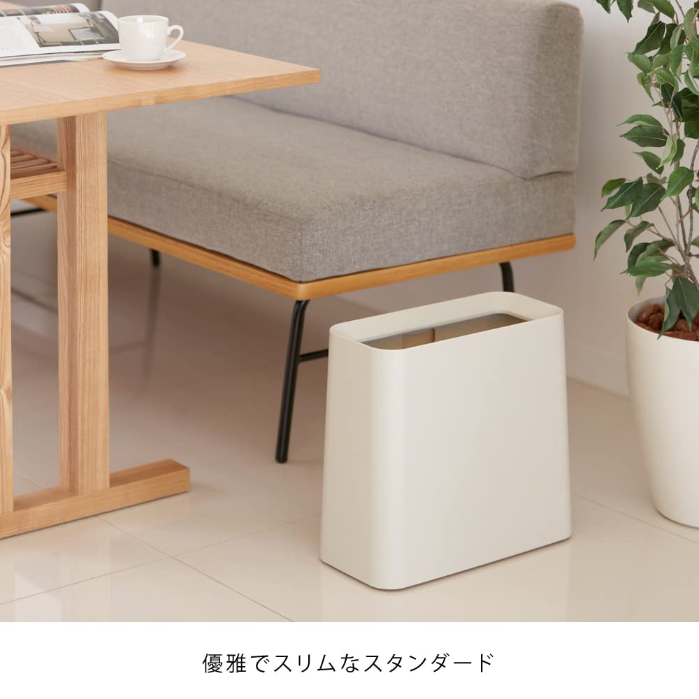 Ideaco TUBELOR® Hi-Grande Designer Rectangular Waste Bin, Conceals Any Plastic Bag 3.0 Gal, Matte Sand White