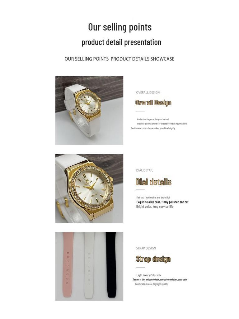 Elegant Men's Round Black Watch with Diamonds