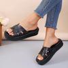 Thick Soled Slippers for Women's New Casual One Line Solid Color Soft and Wear-resistant Slippers