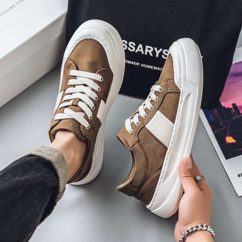 

2025 лето новая мода кеды персонализированная мягкая подошва удобные корейская версия тренд повседневная обувь студенты кампуса парусиновая обувь 44 хаки