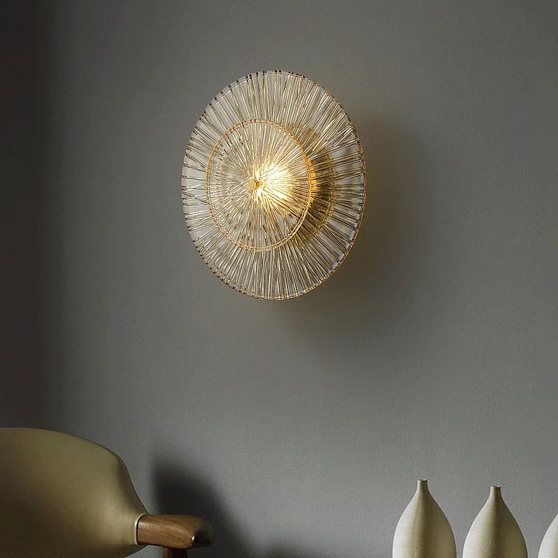 Modern Simple LED Glass Wall Lamp Living Room Background Wall Corridor Bedroom Bedside Decorative Lighting