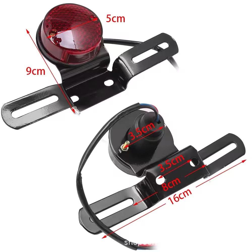 Motorcycle Retro Red Rear Tail Brake Stop Light Lamp W/ License Plate Mount For Harley Honda Chopper Bobber
