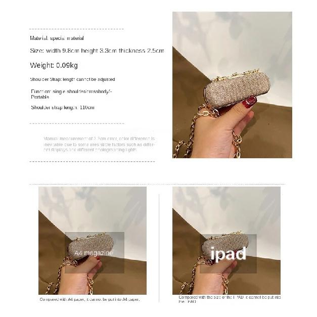Fashion Mini Chain Decorative Bag PVC Mouth Red Bag High Quality Pen Case Women'S Hand Bags