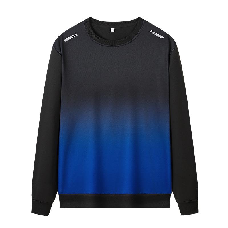 Gradient Hoodie Men's Running Long Sleeved T-shirt Loose Outdoor Hiking Sportswear