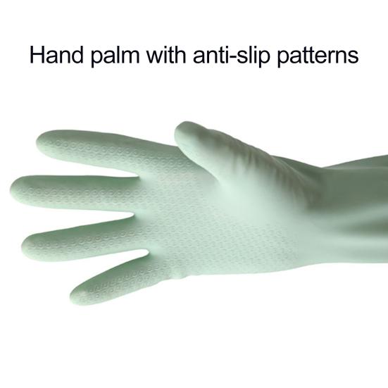 1 Pair Dishwashing Gloves Waterproof Reusable Gloves Patchwork Color Elastic Long