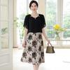 Mother's Summer Mid-Length Cinched Waist Dress – Plus Size, Slimming, Versatile, Loose-Fit